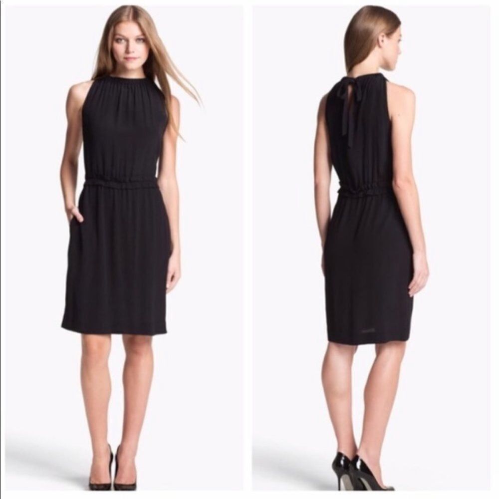 KATE SPADE | Rio De Janeiro Black Crepe Tie Back Midi Dress Women’s Size 8